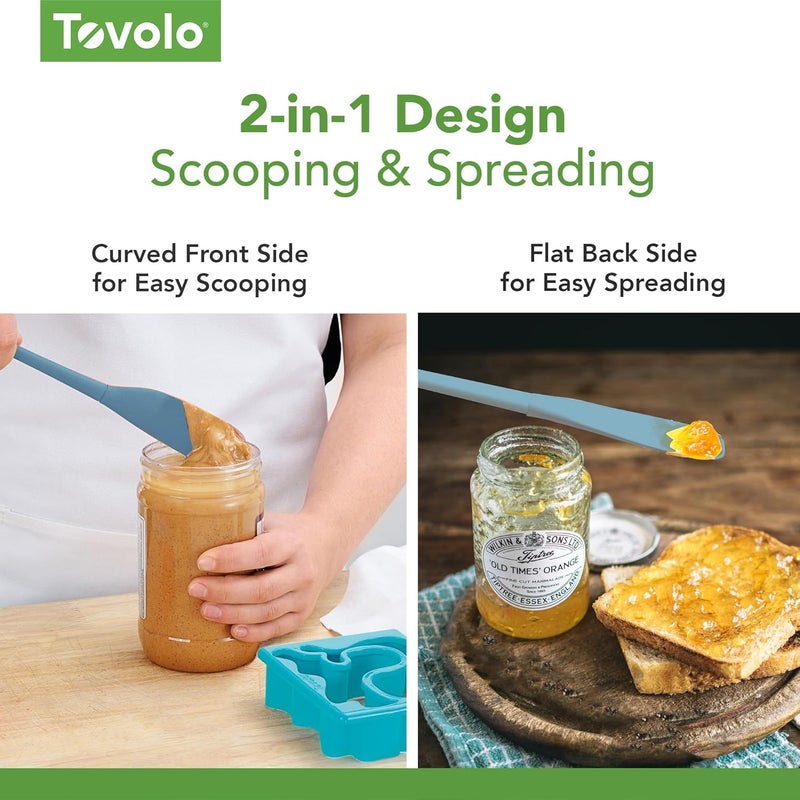 Tovolo Flex-Core Silicone Spatula Jar Scraper - Long-Handled Rubber Spatula with Angled Head - Image 4